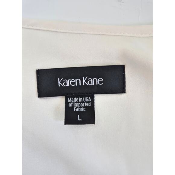 Karen Kane Tunic Top Size L Ivory Off White Bell Sleeve Made in USA Career Flowy - Picture 4 of 8